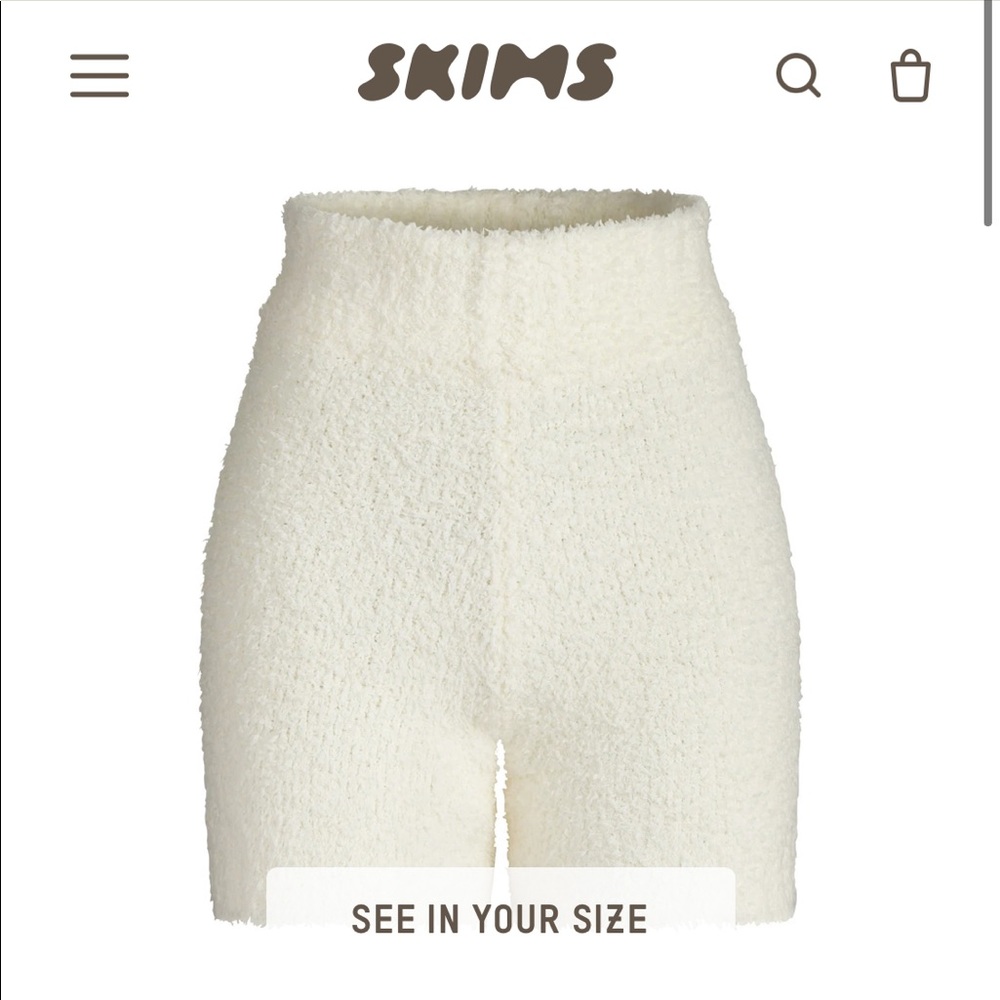 Skims Cozy Knit Collection Shorts XS in Bone